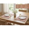 PurpleEssences Chambray Placemats with Fringes – 100% Cotton, Set of 4, 13×19 Inch, Thick Durable Table Mats for Dining, Kitchen, or Casual Farmhouse Tabletop Décor – Olive Green(Rust and H.white)