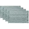 PurpleEssences Chambray Placemats with Fringes – 100% Cotton, Set of 4, 13×19 Inch, Thick Durable Table Mats for Dining, Kitchen, or Casual Farmhouse Tabletop Décor – Olive Green(Forest Green and H.white)