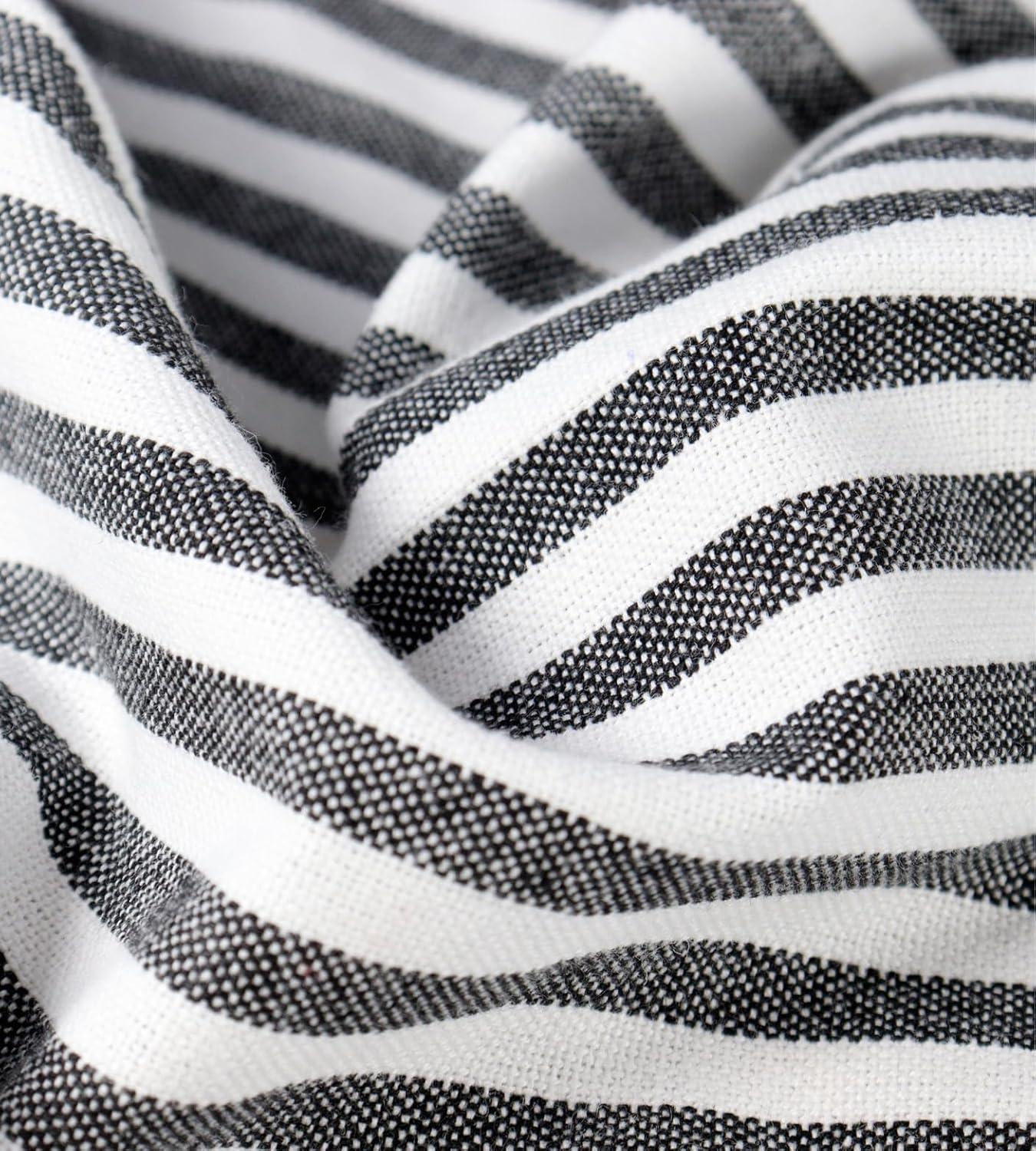 image:imagePurpleEssences Striped Adjustable Kitchen Aprons with 2 PocketsCotton Soft Durable for HomeRestaurant for Men amp WomenSmall Stripe White Black