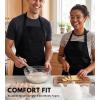 PurpleEssences 2 Pack Adjustable Kitchen Aprons with 2 Pockets 27×32 Inches Cotton Home or Restaurant for Men & Women – Soft Durable – Black