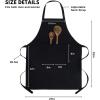PurpleEssences 2 Pack Adjustable Kitchen Aprons with 2 Pockets 27×32 Inches Cotton Home or Restaurant for Men & Women – Soft Durable – Black