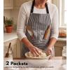 PurpleEssences Striped Adjustable Kitchen Aprons with 2 Pockets,Cotton – Soft Durable for Home,Restaurant for Men & Women(Assorted – White Black)