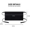 PurpleEssences Waist Aprons with 3 Pockets, Durable Short Apron with Long Straps for Waiters & Waitresses, 23.5×11.5 Inch(Black)