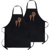 PurpleEssences 2 Pack Adjustable Kitchen Aprons with 2 Pockets 27×32 Inches Cotton Home or Restaurant for Men & Women – Soft Durable – Black