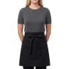PurpleEssences Waist Aprons with 3 Pockets, Durable Short Apron with Long Straps for Waiters & Waitresses, 23.5×11.5 Inch(Black)
