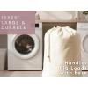 PurpleEssences Laundry Bag Durable Clothes Drawstring Bag Machine Washable Travel Laundry Organizer for Dorm, College, Hamper – Set of 1, 28 x 32 Inch, Laundry Liner Bag – Natural(15 x 28 Inch Laundry Bag)