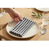 PurpleEssences Mini Gingham Check Dinner Cloth Napkin – Spring Easter Summer – Mitered Corners – 18×18 Inch – Set of 12-100% Cotton – Reusable Washable – Sky Blue and White(Black White)