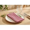 PurpleEssences Mini Gingham Check Dinner Cloth Napkin – Spring Easter Summer – Mitered Corners – 18×18 Inch – Set of 12-100% Cotton – Reusable Washable – Sky Blue and White(Red White)