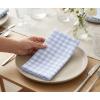 PurpleEssences Mini Gingham Check Dinner Cloth Napkin – Spring Easter Summer – Mitered Corners – 18×18 Inch – Set of 12-100% Cotton – Reusable Washable – Sky Blue and White(Sky Blue White)