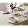 PurpleEssences Mini Gingham Check Dinner Cloth Napkin – Spring Easter Summer – Mitered Corners – 18×18 Inch – Set of 12-100% Cotton – Reusable Washable – Sky Blue and White(Red Blue White)