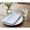 PurpleEssences Mini Gingham Check Dinner Cloth Napkin – Spring Easter Summer – Mitered Corners – 18×18 Inch – Set of 12-100% Cotton – Reusable Washable – Sky Blue and White(Sky Blue White)