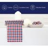 PurpleEssences Mini Gingham Check Dinner Cloth Napkin – Spring Easter Summer – Mitered Corners – 18×18 Inch – Set of 12-100% Cotton – Reusable Washable – Sky Blue and White(Red Blue White)