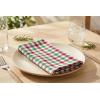 PurpleEssences Mini Gingham Check Dinner Cloth Napkin – Spring Easter Summer – Mitered Corners – 18×18 Inch – Set of 12-100% Cotton – Reusable Washable – Sky Blue and White(Red Green White)