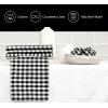 PurpleEssences Mini Gingham Check Dinner Cloth Napkin – Spring Easter Summer – Mitered Corners – 18×18 Inch – Set of 12-100% Cotton – Reusable Washable – Sky Blue and White(Black White)