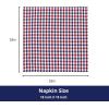 PurpleEssences Mini Gingham Check Dinner Cloth Napkin – Spring Easter Summer – Mitered Corners – 18×18 Inch – Set of 12-100% Cotton – Reusable Washable – Sky Blue and White(Red Blue White)