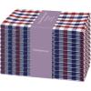 PurpleEssences Mini Gingham Check Dinner Cloth Napkin – Spring Easter Summer – Mitered Corners – 18×18 Inch – Set of 12-100% Cotton – Reusable Washable – Sky Blue and White(Red Blue White)