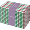 PurpleEssences Mini Gingham Check Dinner Cloth Napkin – Spring Easter Summer – Mitered Corners – 18×18 Inch – Set of 12-100% Cotton – Reusable Washable – Sky Blue and White(Red Green White)