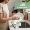 PurpleEssences Stripe Kitchen Towels – Set of 6, 18×28 Inch – 100% Cotton, Absorbent & Reusable Dish Towels with Hanging Loop French-Inspired Style – Spring Easter Summer – Pink(Green)