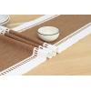 PurpleEssences Table Runner – Wide with Dobby Stripe, Ribbed Weave & Double Knot Fringes, 14×90 Inch & Stripe Ribbed Placemats with Fringes Set of 4, 13×19 Inch, 100% Cotton -Nutbrown/H.White