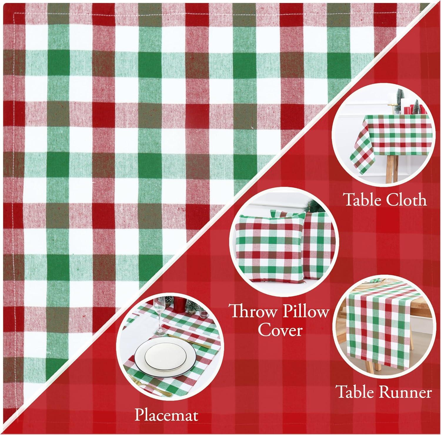 image:imagePurpleEssences Homestead Plaid Cloth Napkins Mitered Corners Spring Easter Summer Check Dinner Napkin Set of 12100 Cotton 18x18 Inch Reusable Washable Blue and WhiteRed Green White