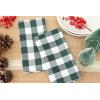 PurpleEssences Homestead Plaid Cloth Napkins – Mitered Corners – Spring Easter Summer – Check Dinner Napkin – Set of 12-100% Cotton – 18×18 Inch – Reusable Washable – Blue and White(Forest Green White)