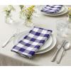 PurpleEssences Homestead Plaid Cloth Napkins – Mitered Corners – Spring Easter Summer – Check Dinner Napkin – Set of 12-100% Cotton – 18×18 Inch – Reusable Washable – Blue and White(Blue White)