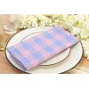 PurpleEssences Homestead Plaid Cloth Napkins – Mitered Corners – Spring Easter Summer – Check Dinner Napkin – Set of 12-100% Cotton – 18×18 Inch – Reusable Washable – Blue and White(Light Blue Blush Pink)