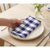PurpleEssences Homestead Plaid Cloth Napkins – Mitered Corners – Spring Easter Summer – Check Dinner Napkin – Set of 12-100% Cotton – 18×18 Inch – Reusable Washable – Blue and White(Blue White)