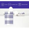 PurpleEssences Homestead Plaid Cloth Napkins – Mitered Corners – Spring Easter Summer – Check Dinner Napkin – Set of 12-100% Cotton – 18×18 Inch – Reusable Washable – Blue and White(Homestead Plaid Blue/White)
