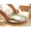 PurpleEssences Homestead Plaid Cloth Napkins – Mitered Corners – Spring Easter Summer – Check Dinner Napkin – Set of 12-100% Cotton – 18×18 Inch – Reusable Washable – Blue and White(Apple Green Blush Pink)