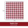 PurpleEssences Homestead Plaid Cloth Napkins – Mitered Corners – Spring Easter Summer – Check Dinner Napkin – Set of 12-100% Cotton – 18×18 Inch – Reusable Washable – Blue and White(Red White)