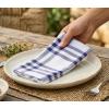 PurpleEssences Homestead Plaid Cloth Napkins – Mitered Corners – Spring Easter Summer – Check Dinner Napkin – Set of 12-100% Cotton – 18×18 Inch – Reusable Washable – Blue and White(Homestead Plaid Blue/White)
