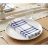 PurpleEssences Homestead Plaid Cloth Napkins – Mitered Corners – Spring Easter Summer – Check Dinner Napkin – Set of 12-100% Cotton – 18×18 Inch – Reusable Washable – Blue and White(Homestead Plaid Blue/White)