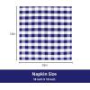 PurpleEssences Homestead Plaid Cloth Napkins – Mitered Corners – Spring Easter Summer – Check Dinner Napkin – Set of 12-100% Cotton – 18×18 Inch – Reusable Washable – Blue and White(Blue White)