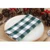 PurpleEssences Homestead Plaid Cloth Napkins – Mitered Corners – Spring Easter Summer – Check Dinner Napkin – Set of 12-100% Cotton – 18×18 Inch – Reusable Washable – Blue and White(Forest Green White)