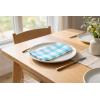 PurpleEssences Homestead Plaid Cloth Napkins – Mitered Corners – Spring Easter Summer – Check Dinner Napkin – Set of 12-100% Cotton – 18×18 Inch – Reusable Washable – Blue and White(Aqua Blue White)