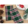 PurpleEssences Homestead Plaid Cloth Napkins – Mitered Corners – Spring Easter Summer – Check Dinner Napkin – Set of 12-100% Cotton – 18×18 Inch – Reusable Washable – Blue and White(Tartan Plaid Green)