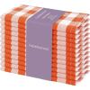 PurpleEssences Homestead Plaid Cloth Napkins – Mitered Corners – Spring Easter Summer – Check Dinner Napkin – Set of 12-100% Cotton – 18×18 Inch – Reusable Washable – Blue and White(Orange White)