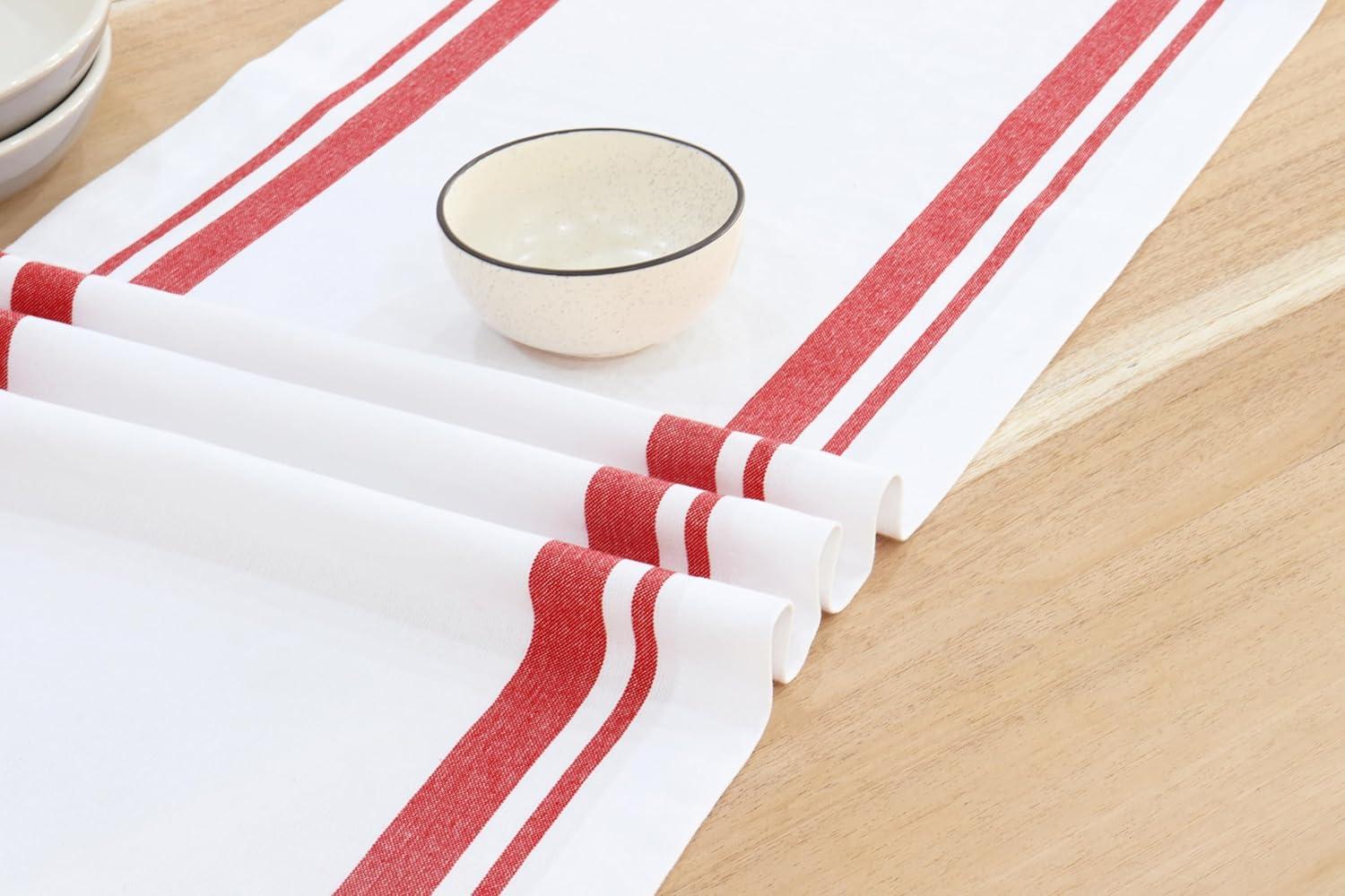 image:imagePurpleEssences French Striped Table Runner 90 inches Long Stripe Runner 14 x 90 Inch 100 Cotton Durable Washable Fabric for Spring Easter Summer Table Decor Blue and WhiteFrench Stripe RedWhite