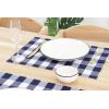 PurpleEssences Buffalo Plaid Placemats, Washable Spill Proof Double Layer Woven Checkered placemat for Dining Table and Kitchen – Spring Easter Summer – 13×19 Inch – Set of 4 – Blue and White(Blue and White)