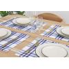 PurpleEssences Buffalo Plaid Placemats, Washable Spill Proof Double Layer Woven Checkered placemat for Dining Table and Kitchen – Spring Easter Summer – 13×19 Inch – Set of 4 – Blue and White(Homestead Plaid – Blue and White)
