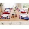 PurpleEssences Buffalo Plaid Placemats, Washable Spill Proof Double Layer Woven Checkered placemat for Dining Table and Kitchen – Spring Easter Summer – 13×19 Inch – Set of 4 – Blue and White(4th of July Red Blue and White)