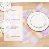 PurpleEssences Buffalo Plaid Placemats, Washable Spill Proof Double Layer Woven Checkered placemat for Dining Table and Kitchen – Spring Easter Summer – 13×19 Inch – Set of 4 – Blue and White(Multicolor)