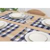 PurpleEssences Buffalo Plaid Placemats, Washable Spill Proof Double Layer Woven Checkered placemat for Dining Table and Kitchen – Spring Easter Summer – 13×19 Inch – Set of 4 – Blue and White(Blue and White)