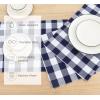 PurpleEssences Buffalo Plaid Placemats, Washable Spill Proof Double Layer Woven Checkered placemat for Dining Table and Kitchen – Spring Easter Summer – 13×19 Inch – Set of 4 – Blue and White(Blue and White)