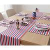 PurpleEssences French Striped Table Runner 90 inches Long Stripe Runner 14 x 90 Inch 100% Cotton – Durable Washable Fabric for Spring Easter Summer Table Decor – Blue and White(Stripe – 4th of July Red/Blue/White)