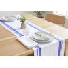 PurpleEssences French Striped Table Runner 90 inches Long Stripe Runner 14 x 90 Inch 100% Cotton – Durable Washable Fabric for Spring Easter Summer Table Decor – Blue and White(French Stripe – Blue/White)
