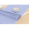 PurpleEssences French Striped Table Runner 90 inches Long Stripe Runner 14 x 90 Inch 100% Cotton – Durable Washable Fabric for Spring Easter Summer Table Decor – Blue and White(Stripe – Blue/White)