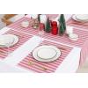 PurpleEssences French Striped Table Runner 90 inches Long Stripe Runner 14 x 90 Inch 100% Cotton – Durable Washable Fabric for Spring Easter Summer Table Decor – Blue and White(Homestead Stripe – Red with White Stripes)