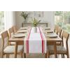 PurpleEssences French Striped Table Runner 90 inches Long Stripe Runner 14 x 90 Inch 100% Cotton – Durable Washable Fabric for Spring Easter Summer Table Decor – Blue and White(French Stripe – Red/White)